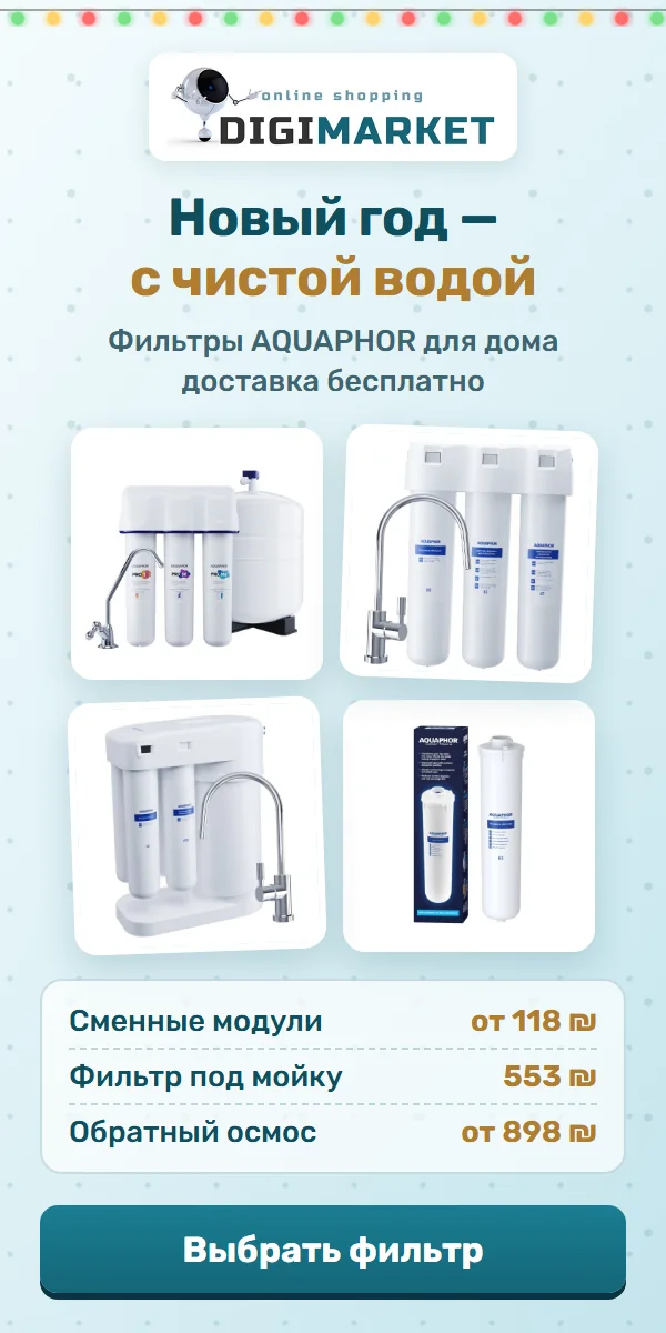 Баннер 300×600: DigiMarket — фильтры AQUAPHOR